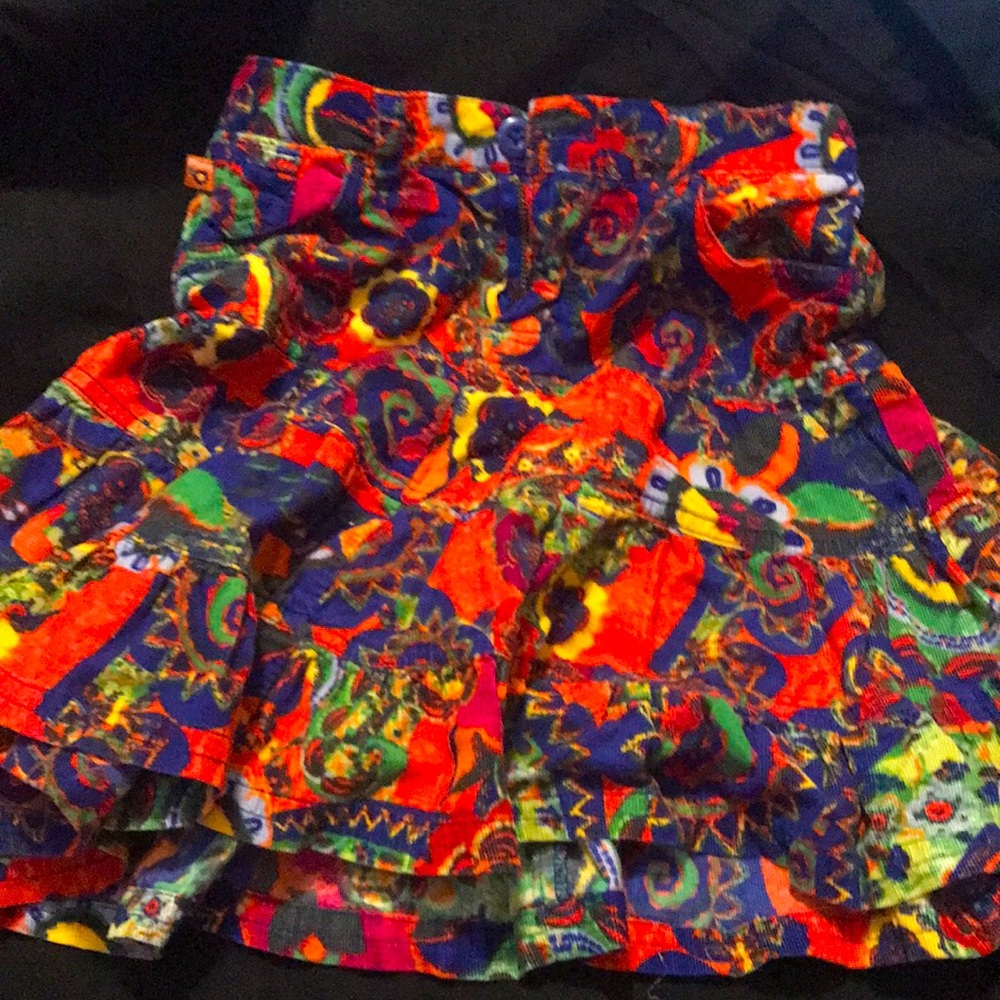 Rainbow jean skirt